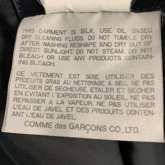 COMME des GARCONS Size S Black Wool Open Front Jacket - Picture 7 of 7